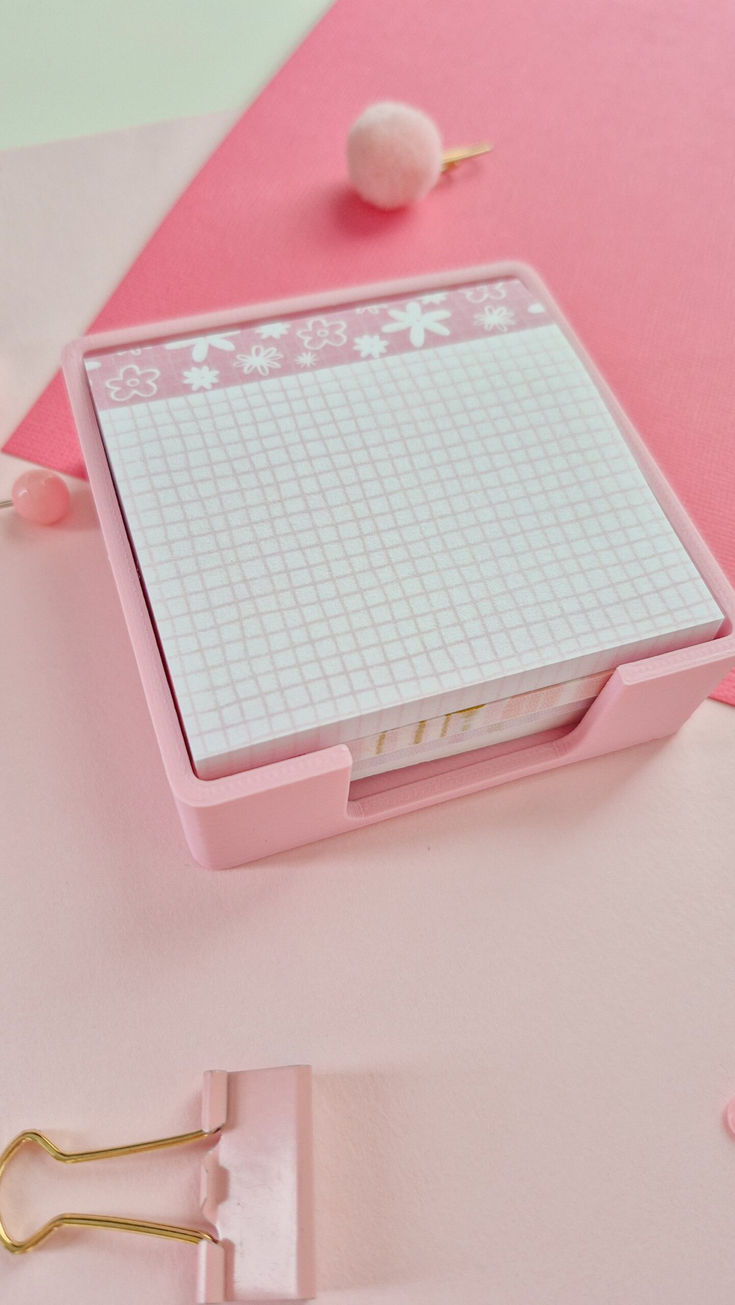 Support à post-it rose pâle – Image 2